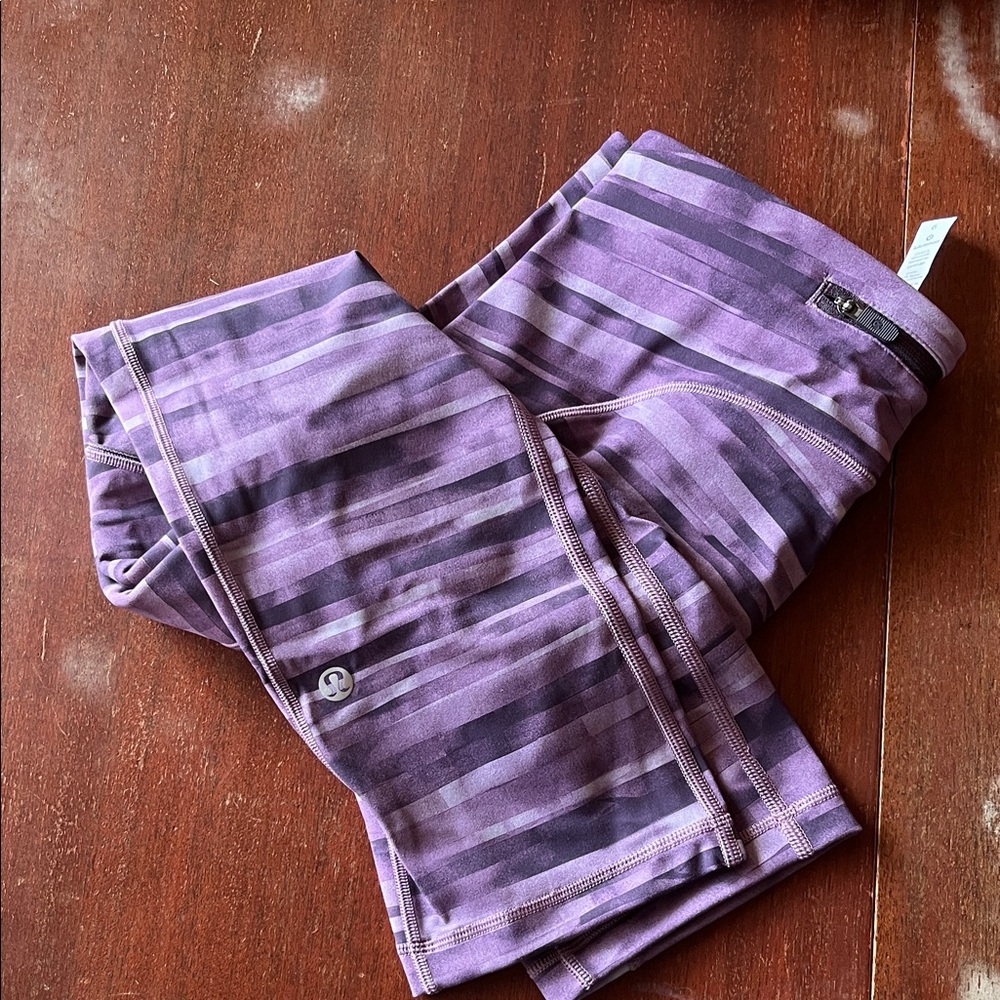 lululemon athletica Purple Striped Leggings